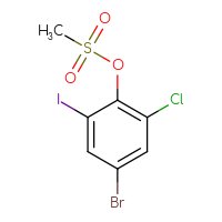 Chemical structure of 4-bromo-2-chloro-6-iodophenyl methanesulfonate - CSSB20461919722