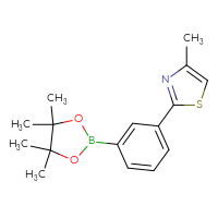 Chemical structure of 4-methyl-2-[3-(4,4,5,5-tetramethyl-1,3,2-dioxaborolan-2-yl)phenyl]-1,3-thiazole - CSSB06262272099