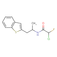 Chemical structure of N-[1-(1-benzothiophen-2-yl)propan-2-yl]-2-chloro-2-fluoroacetamide - CSSB21332117167