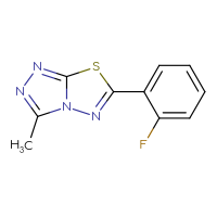 Chemical structure of 6-(2-fluorophenyl)-3-methyl-[1,2,4]triazolo[3,4-b][1,3,4]thiadiazole - CSSB00000016228