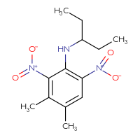 Chemical structure of 3,4-dimethyl-2,6-dinitro-N-(pentan-3-yl)aniline - CSSB00000027638