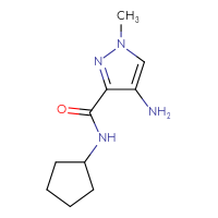 Chemical structure of 4-amino-N-cyclopentyl-1-methyl-1H-pyrazole-3-carboxamide - CSSB00012263961