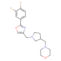 Chemical structure of 4-[(1-{[2-(3,4-difluorophenyl)-1,3-oxazol-4-yl]methyl}pyrrolidin-3-yl)methyl]morpholine - CSSS00027573265