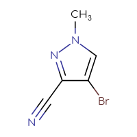 Chemical structure of 4-bromo-1-methyl-1H-pyrazole-3-carbonitrile - CSSB00009817404