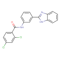 Chemical structure of N-[3-(1H-1,3-benzodiazol-2-yl)phenyl]-2,4-dichlorobenzamide - CSSB00121600158
