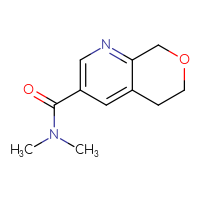 Chemical structure of N,N-dimethyl-5H,6H,8H-pyrano[3,4-b]pyridine-3-carboxamide - CSSB01150687130