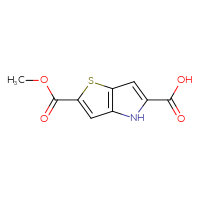 Chemical structure of 2-(methoxycarbonyl)-4H-thieno[3,2-b]pyrrole-5-carboxylic acid - CSSB00103146549