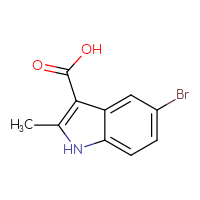 Chemical structure of 5-bromo-2-methyl-1H-indole-3-carboxylic acid - CSSB00012262307