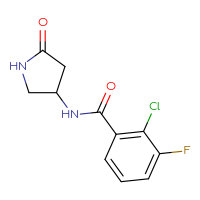 Chemical structure of 2-chloro-3-fluoro-N-(5-oxopyrrolidin-3-yl)benzamide - CSSB01998470283