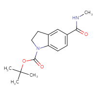 Chemical structure of tert-butyl 5-(methylcarbamoyl)-2,3-dihydro-1H-indole-1-carboxylate - CSSB00010071815