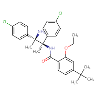 Chemical structure of N-[(2R,3S)-3-amino-2,3-bis(4-chlorophenyl)butan-2-yl]-4-tert-butyl-2-ethoxybenzamide - CSSB17212874456