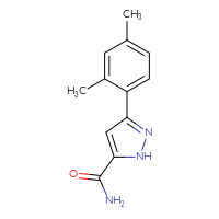 Chemical structure of 3-(2,4-dimethylphenyl)-1H-pyrazole-5-carboxamide - CSSB00050467504