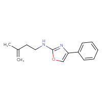 Chemical structure of N-(3-methylbut-3-en-1-yl)-4-phenyl-1,3-oxazol-2-amine - CSSB15036436164