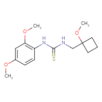 Chemical structure of 1-(2,4-dimethoxyphenyl)-3-[(1-methoxycyclobutyl)methyl]thiourea - CSSB21432509487