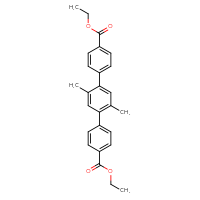 Chemical structure of ethyl 4'-[4-(ethoxycarbonyl)phenyl]-2',5'-dimethyl-[1,1'-biphenyl]-4-carboxylate - CSSB21470673829
