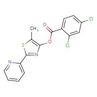 Chemical structure of 5-methyl-2-(pyridin-2-yl)-1,3-thiazol-4-yl 2,4-dichlorobenzoate - CSSB00138421816