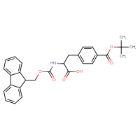 Chemical structure of 3-{4-[(tert-butoxy)carbonyl]phenyl}-2-({[(9H-fluoren-9-yl)methoxy]carbonyl}amino)propanoic acid - CSSB00159266185