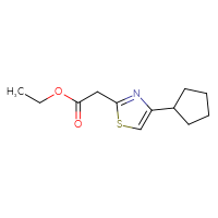 Chemical structure of ethyl 2-(4-cyclopentyl-1,3-thiazol-2-yl)acetate - CSSB00011717793