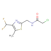 Chemical structure of 2-chloro-N-{[4-(difluoromethyl)-5-methyl-1,3-thiazol-2-yl]methyl}acetamide - CSSB21332048133