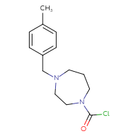 Chemical structure of 4-[(4-methylphenyl)methyl]-1,4-diazepane-1-carbonyl chloride - CSSB21224774561