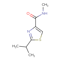 Chemical structure of N-methyl-2-(propan-2-yl)-1,3-thiazole-4-carboxamide - CSSB00000059279