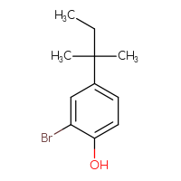 Chemical structure of 2-bromo-4-(2-methylbutan-2-yl)phenol - CSSB00012355440