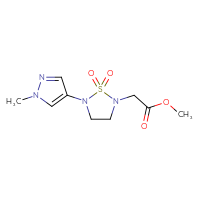 Chemical structure of methyl 2-[5-(1-methyl-1H-pyrazol-4-yl)-1,1-dioxo-1λ⁶,2,5-thiadiazolidin-2-yl]acetate - CSSB01974236970