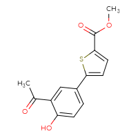 Chemical structure of methyl 5-(3-acetyl-4-hydroxyphenyl)thiophene-2-carboxylate - CSSB06589161514