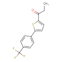 Chemical structure of 1-{5-[4-(trifluoromethyl)phenyl]thiophen-2-yl}propan-1-one - CSSB00000424468