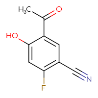 Chemical structure of 5-acetyl-2-fluoro-4-hydroxybenzonitrile - CSSB00020897667