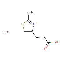 Chemical structure of 3-(2-methyl-1,3-thiazol-4-yl)propanoic acid hydrobromide - CSSB03436517241