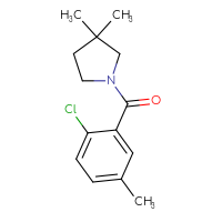 Chemical structure of 1-(2-chloro-5-methylbenzoyl)-3,3-dimethylpyrrolidine - CSSB01641381835