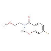 Chemical structure of 4-fluoro-2-methoxy-N-(2-methoxyethyl)benzamide - CSSB02497652110