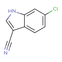 Chemical structure of 6-chloro-1H-indole-3-carbonitrile - CSSB00011998400