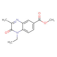 Chemical structure of methyl 1-ethyl-3-methyl-2-oxo-1,2-dihydroquinoxaline-6-carboxylate - CSSB00133049196
