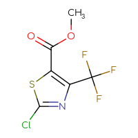 Chemical structure of methyl 2-chloro-4-(trifluoromethyl)-1,3-thiazole-5-carboxylate - CSSB00010988325