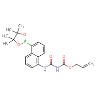 Chemical structure of prop-2-en-1-yl N-{[5-(4,4,5,5-tetramethyl-1,3,2-dioxaborolan-2-yl)naphthalen-1-yl]carbamoyl}carbamate - CSSB21332136360
