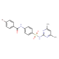 Chemical structure of 4-bromo-N-{4-[(4,6-dimethylpyrimidin-2-yl)sulfamoyl]phenyl}benzamide - CSSB00121602318