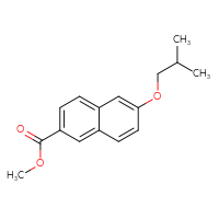 Chemical structure of methyl 6-(2-methylpropoxy)naphthalene-2-carboxylate - CSSB04866976005