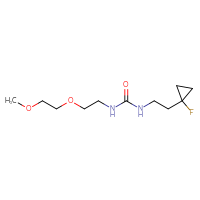 Chemical structure of 1-[2-(1-fluorocyclopropyl)ethyl]-3-[2-(2-methoxyethoxy)ethyl]urea - CSSB21432513688