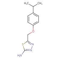 Chemical structure of 5-{[4-(propan-2-yl)phenoxy]methyl}-1,3,4-thiadiazol-2-amine - CSSB00003674104
