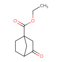 Chemical structure of ethyl 3-oxobicyclo[2.2.1]heptane-1-carboxylate - CSSB09896020431