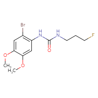 Chemical structure of 1-(2-bromo-4,5-dimethoxyphenyl)-3-(3-fluoropropyl)urea - CSSB02021688832