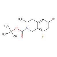 Chemical structure of tert-butyl 6-bromo-8-fluoro-3-methyl-1,2,3,4-tetrahydroisoquinoline-2-carboxylate - CSSB03496569292