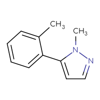 Chemical structure of 1-methyl-5-(2-methylphenyl)-1H-pyrazole - CSSB00042395090
