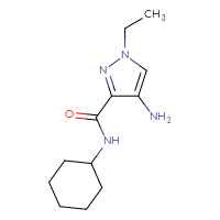 Chemical structure of 4-amino-N-cyclohexyl-1-ethyl-1H-pyrazole-3-carboxamide - CSSB00003626584