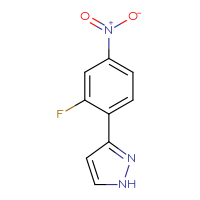 Chemical structure of 3-(2-fluoro-4-nitrophenyl)-1H-pyrazole - CSSB05990087519