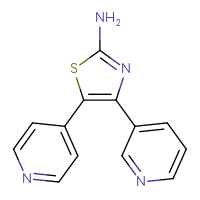 Chemical structure of 4-(pyridin-3-yl)-5-(pyridin-4-yl)-1,3-thiazol-2-amine - CSSB00116209701