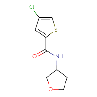 Chemical structure of 4-chloro-N-(oxolan-3-yl)thiophene-2-carboxamide - CSSB01991482821