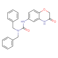 Chemical structure of 1,1-dibenzyl-3-(3-oxo-3,4-dihydro-2H-1,4-benzoxazin-6-yl)urea - CSSB00000063238